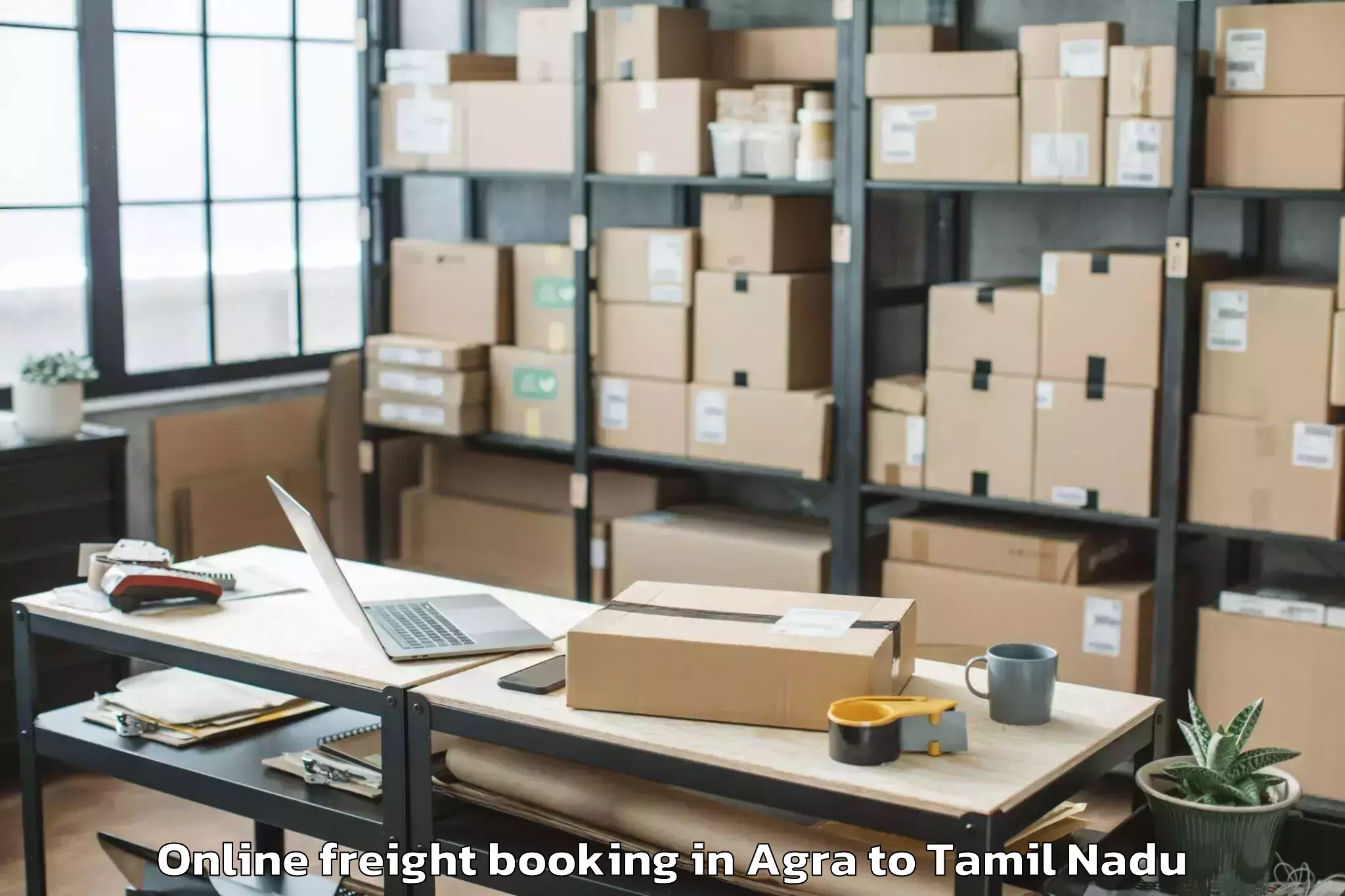 Book Agra to Vr Mall Chennai Online Freight Booking Online